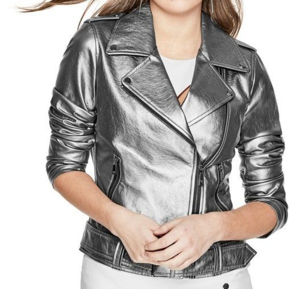 guess leather touch jacket